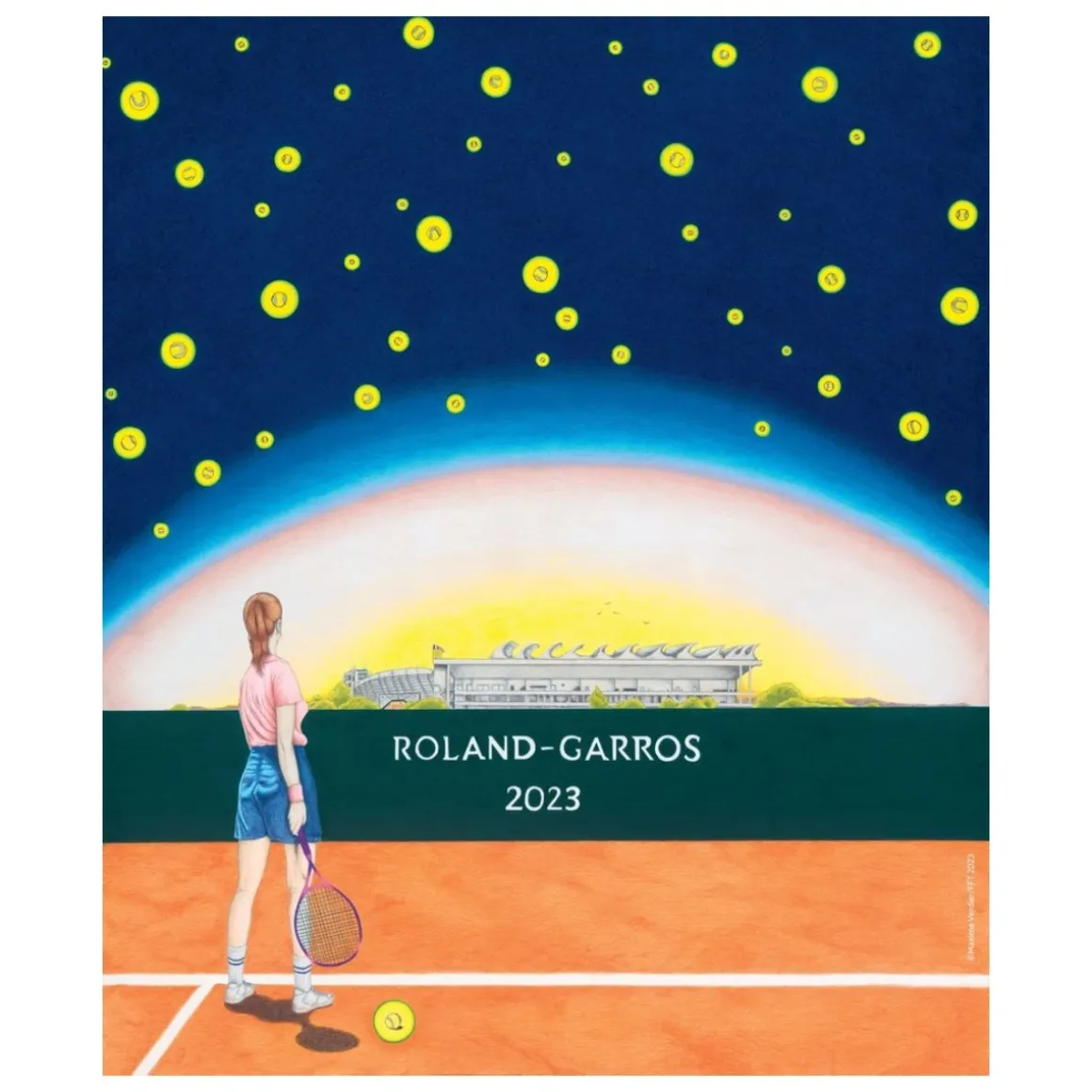 Roland-Garros Papeterie-Affiche officielle du tournoi 2023 - Multicolore