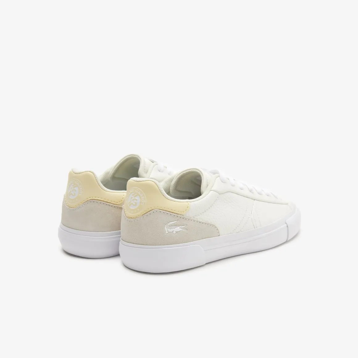 baskets_l_lacoste_homme_pour_rolandgarros__blanc_beige_3.webp Roland-Garros Chaussures & Chaussettes | Chaussures & Chaussettes-Baskets L006 Lacoste homme pour - Blanc Beige