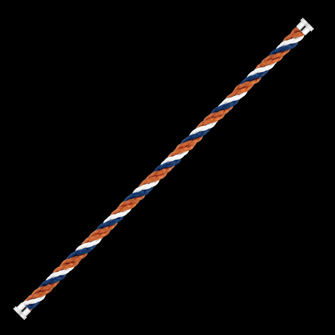 Roland-Garros Bracelets | Bracelets-Cable Fred pour 1 tour Corderie Bleu Blanc Terracotta - Embouts acier inoxydable