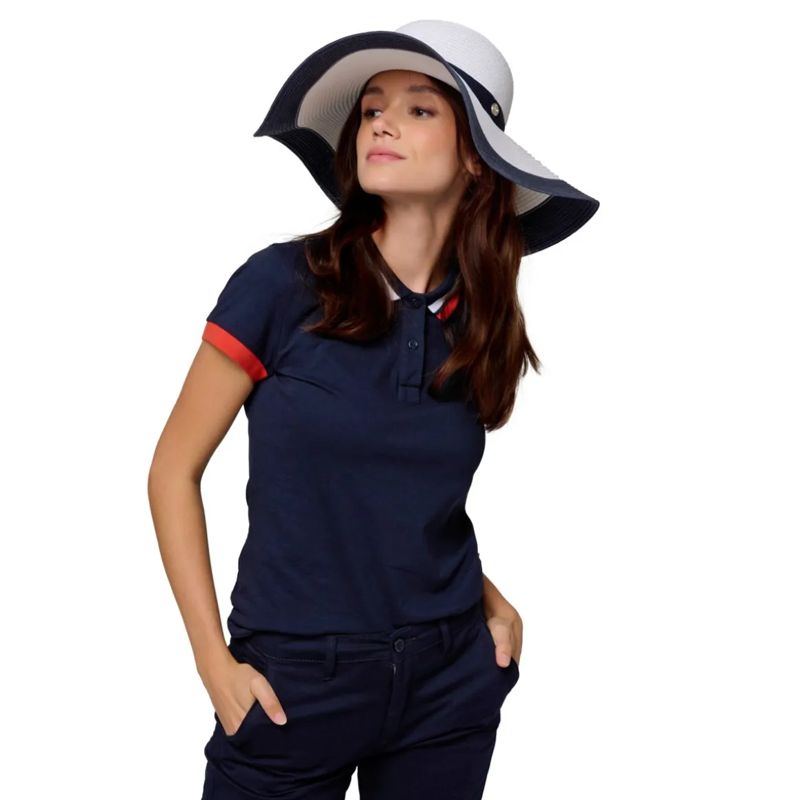 Roland-Garros Casquettes & Chapeaux | Casquettes & Chapeaux-Capeline tri-color papier femme - Blanc