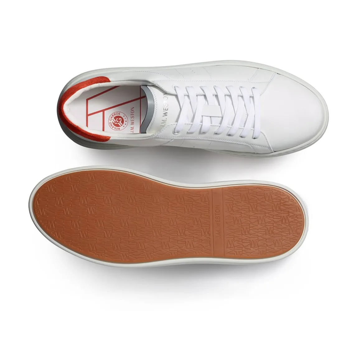 chaussures_mixte_on_time_jm_weston_x_rolandgarros__blanc_3.webp Roland-Garros Chaussures & Chaussettes | Chaussures & Chaussettes-Chaussures mixte On Time J.M. Weston x - Blanc