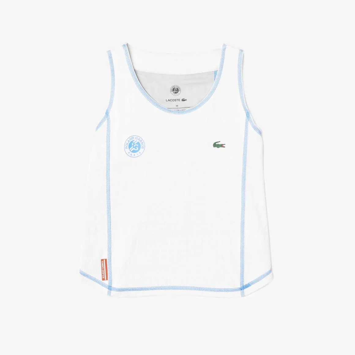 Roland-Garros Tenue De Tennis Femmes | Tenues De Tennis Femmes-Débardeur femme Lacoste pour - Blanc