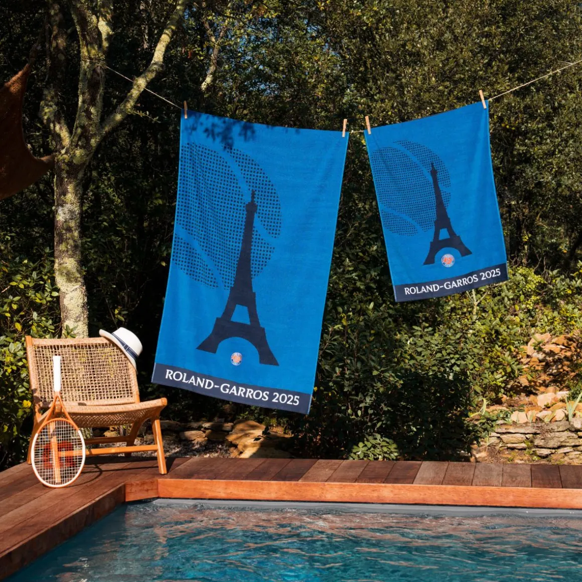 Roland-Garros Linge De Bain | Linge De Maison-Drap de plage officiel joueur•se 2025 - Marine