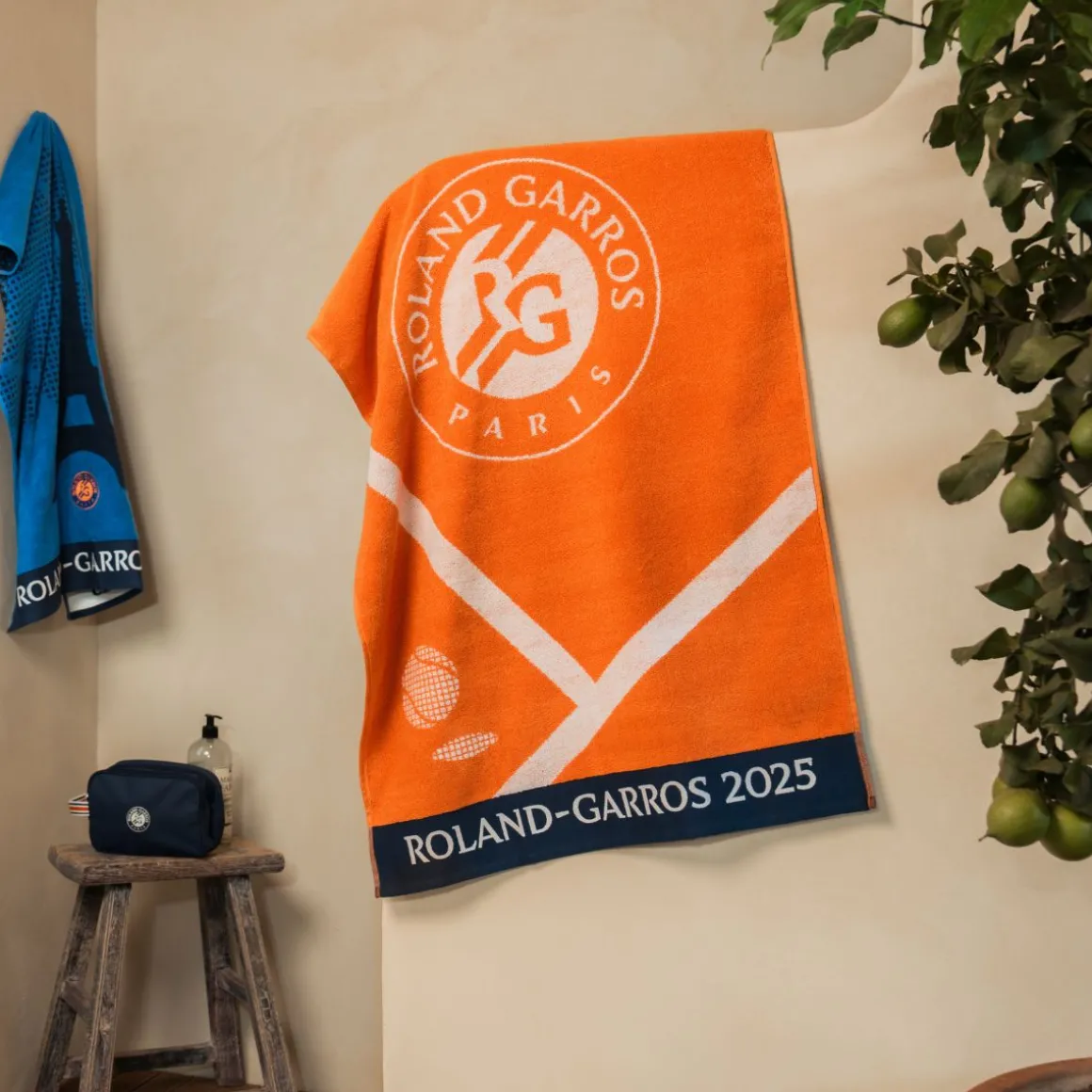 Roland-Garros Linge De Bain | Linge De Maison-Drap de plage officiel joueur•se 2025 - Terre battue