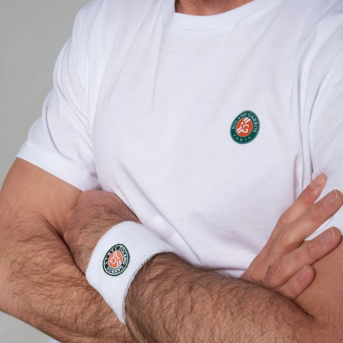 Roland-Garros Accessoires | Accessoires-Duo poignet petit format éponge logo tricolore - blanc