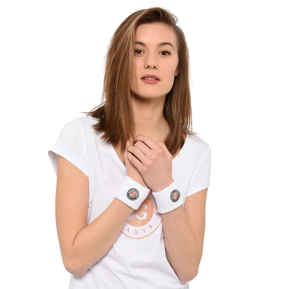 Roland-Garros Accessoires | Accessoires-Duo poignet petit format éponge logo tricolore - blanc