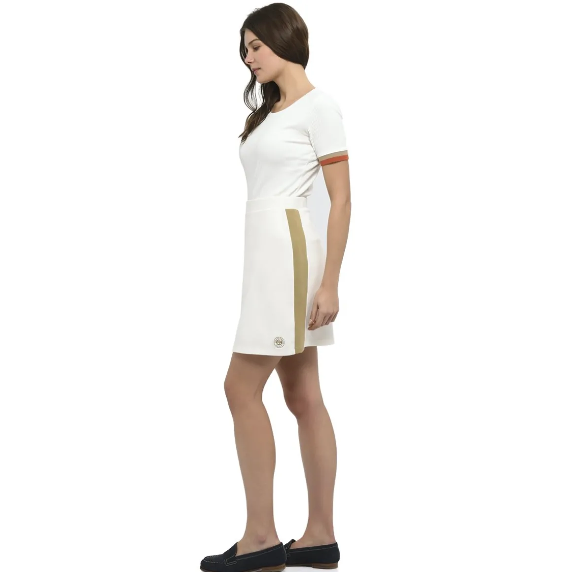 Roland-Garros Jupes, Robes & Pantalons-Jupe bandes côtés écru femme - ecru