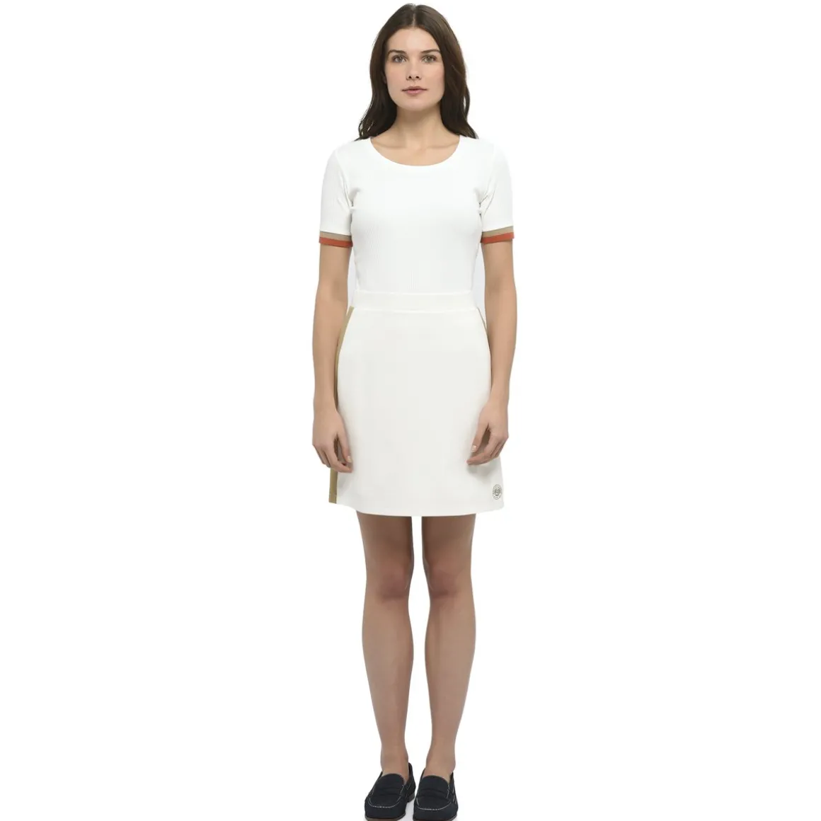 jupe_rolandgarros_bandes_cts_cru_femme__ecru_3.webp Roland-Garros Jupes, Robes & Pantalons-Jupe bandes côtés écru femme - ecru
