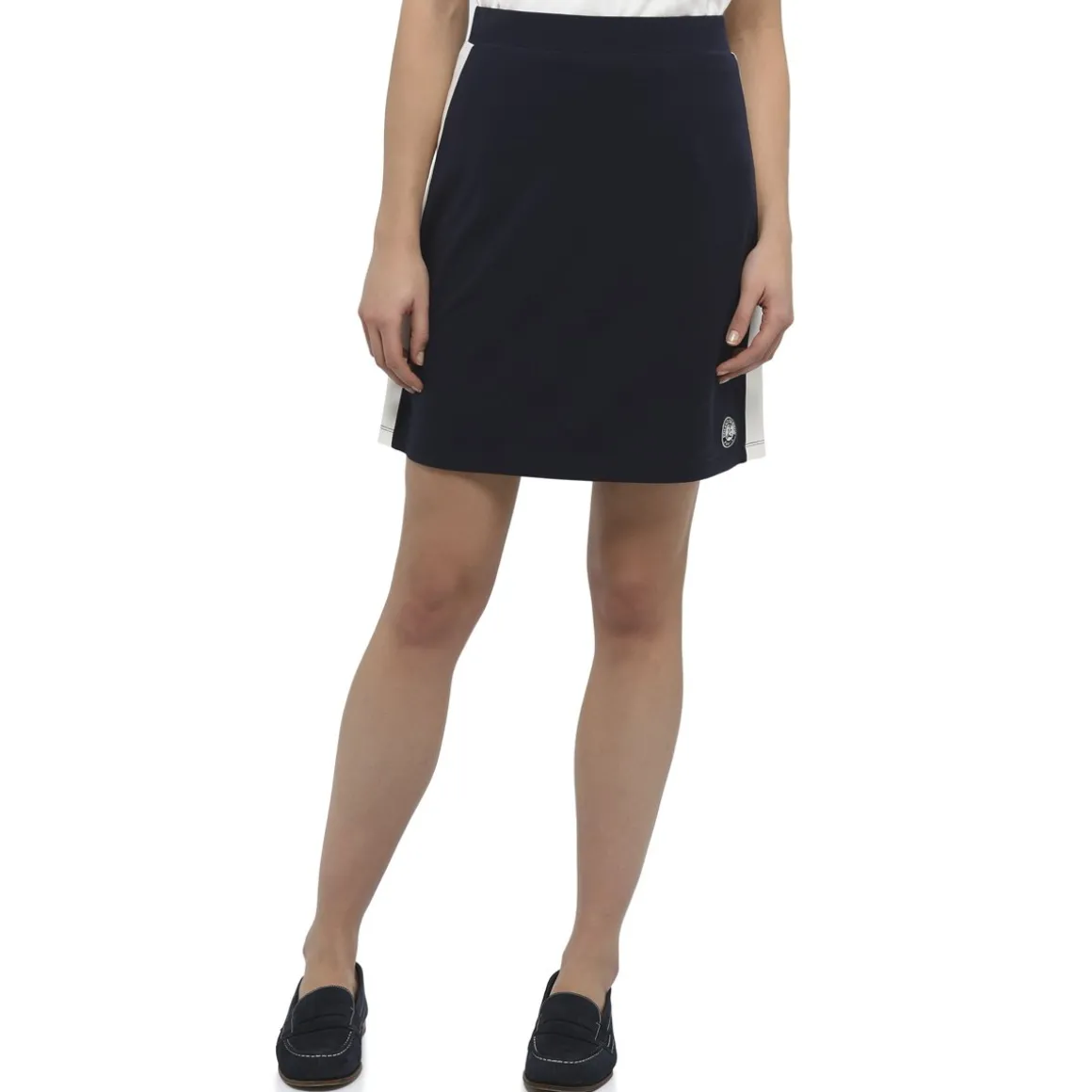 Roland-Garros Jupes, Robes & Pantalons-Jupe bandes côtés écru femme - marine