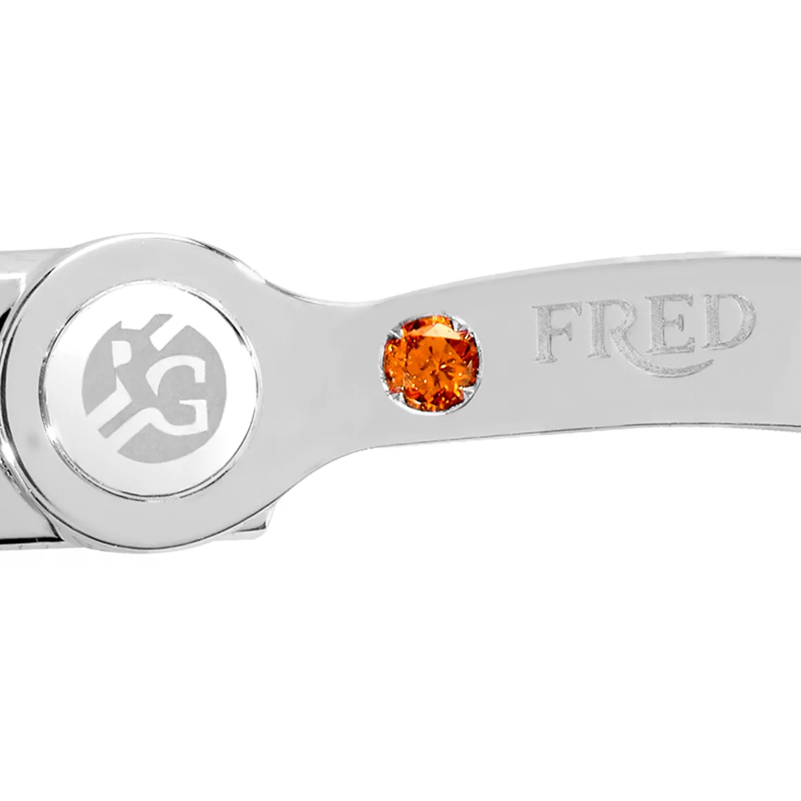 manille_force__fred_pour_rolandgarros__grand_modle_or_blanc_e_et_un_grenat_mandarin_6.webp Roland-Garros Bracelets | Bracelets-Manille Force 10 Fred pour - Grand modèle or blanc 750/1000e et un grenat mandarin