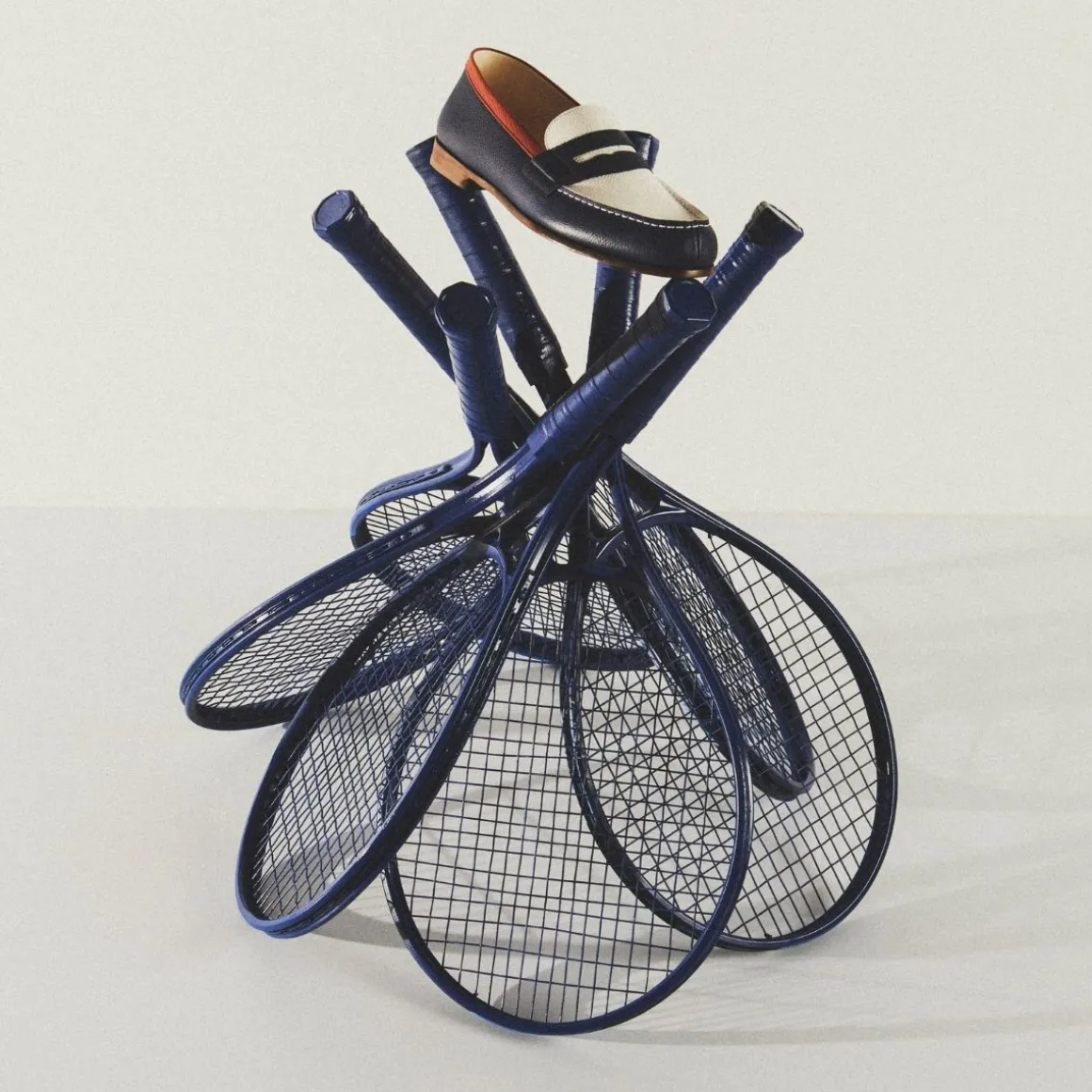 mocassins_homme_jm_weston_x_rolandgarros__marine_2.webp Roland-Garros Chaussures & Chaussettes | Chaussures-Mocassins Homme J.M Weston x - Marine