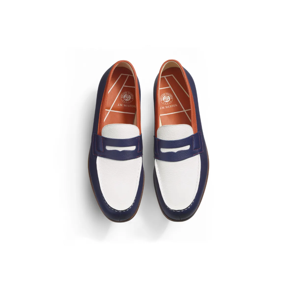mocassins_homme_jm_weston_x_rolandgarros__marine_4.webp Roland-Garros Chaussures & Chaussettes | Chaussures-Mocassins Homme J.M Weston x - Marine