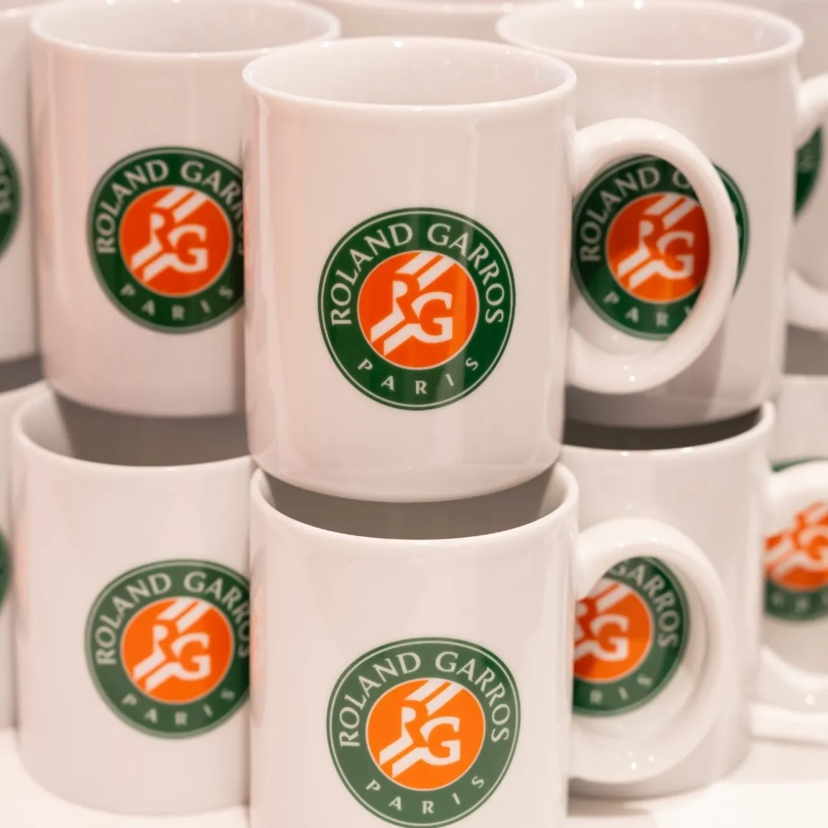 Roland-Garros Mugs & Gourdes-Mug logo tricolore - blanc