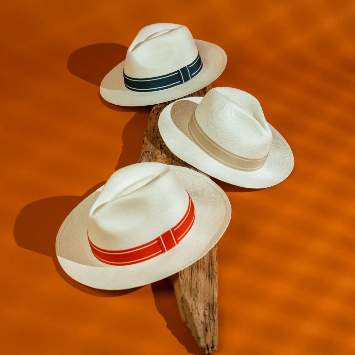 Roland-Garros Casquettes & Chapeaux | Casquettes & Chapeaux-Panama véritable ruban rayé - Ivoire et marine