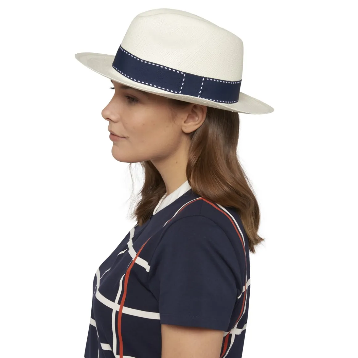 panama_vritable_unisexe_ruban_avec_coutures_apparentes__ivoire_et_marine_1.webp Roland-Garros Casquettes & Chapeaux-Panama véritable unisexe ruban avec coutures apparentes - ivoire et marine
