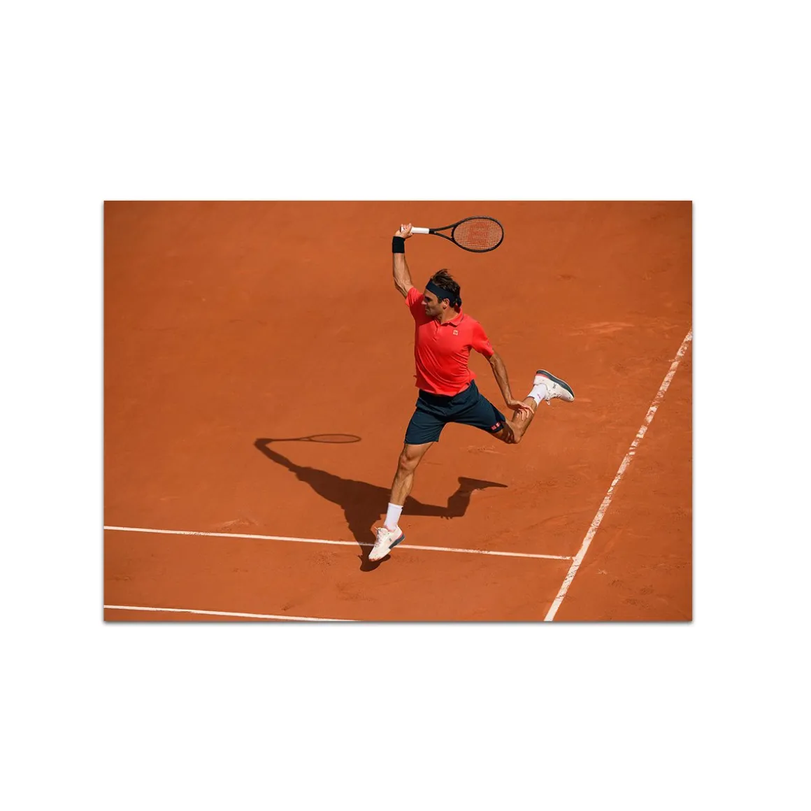 Roland-Garros Papeterie-Photo Federer Saut - 15x21cm