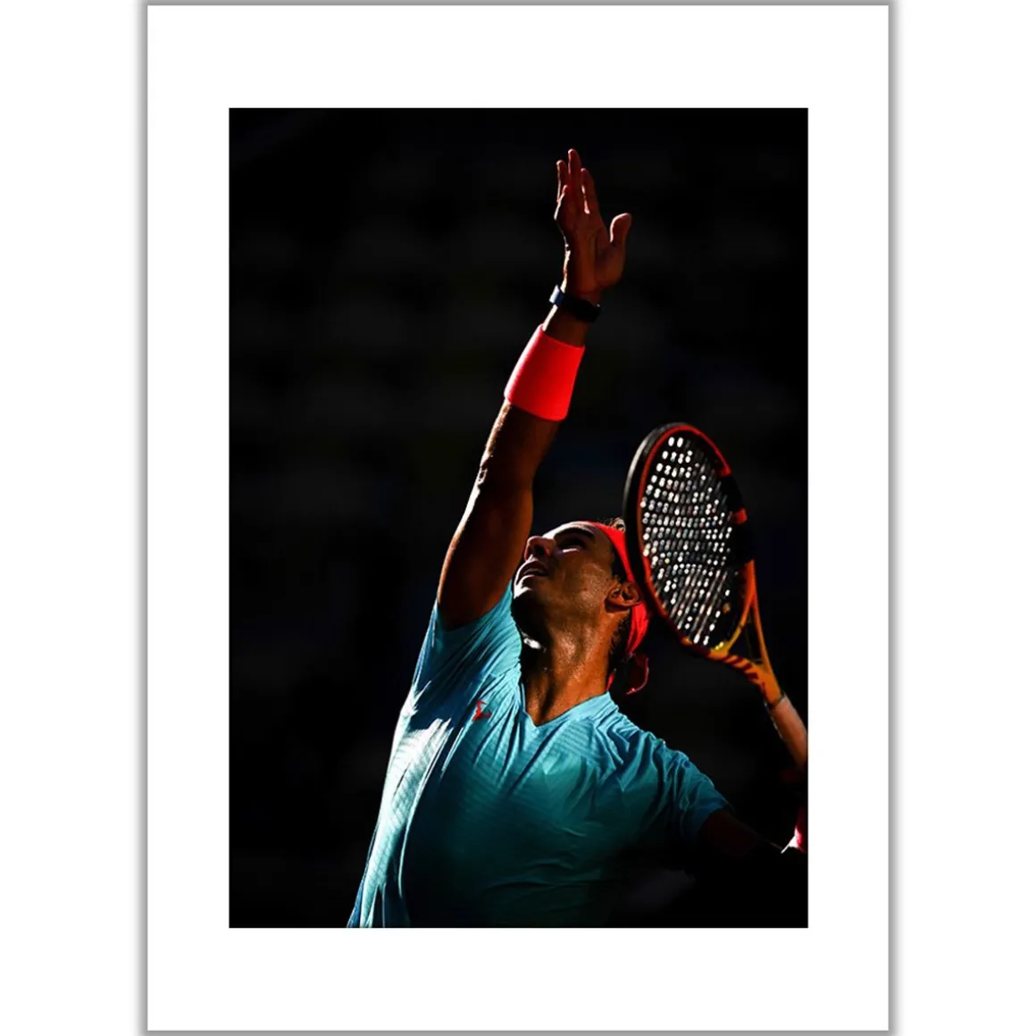 Roland-Garros Papeterie-Photo Rafael Nadal-Contre jour 30 x 40 cm.