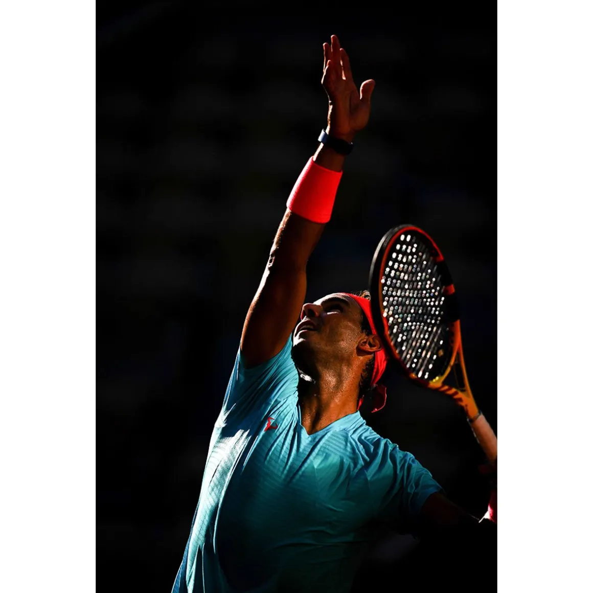 Roland-Garros Papeterie-Photo Rafael Nadal-Contre jour 30 x 40 cm.