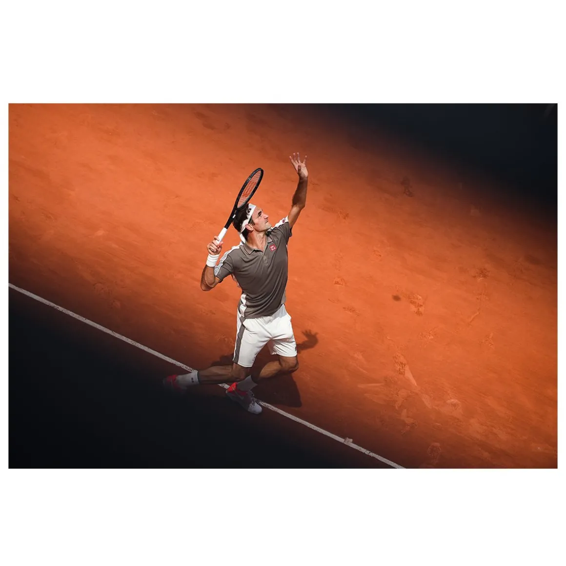 Roland-Garros Papeterie-Photo Roger Federer – Ombre et lumière - 30 x 40 cm