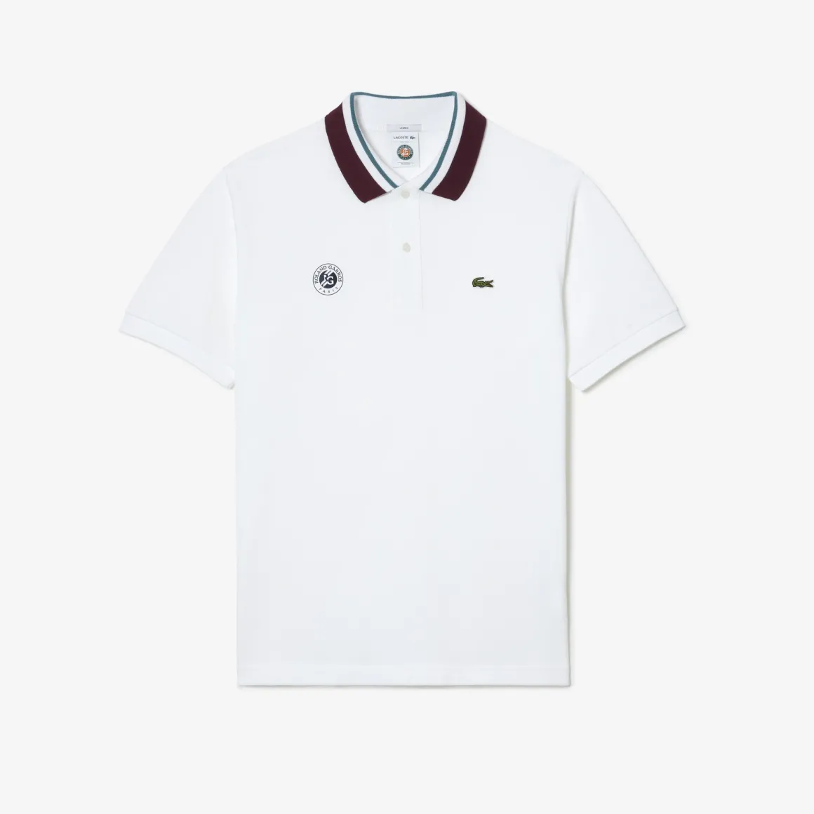 polo_arbitre_unisexe_lacoste_x_rolandgarros__blanc_3.webp Roland-Garros Tenue De Tennis Femmes | Tenues De Tennis Femmes-Polo Arbitre unisexe Lacoste x - Blanc