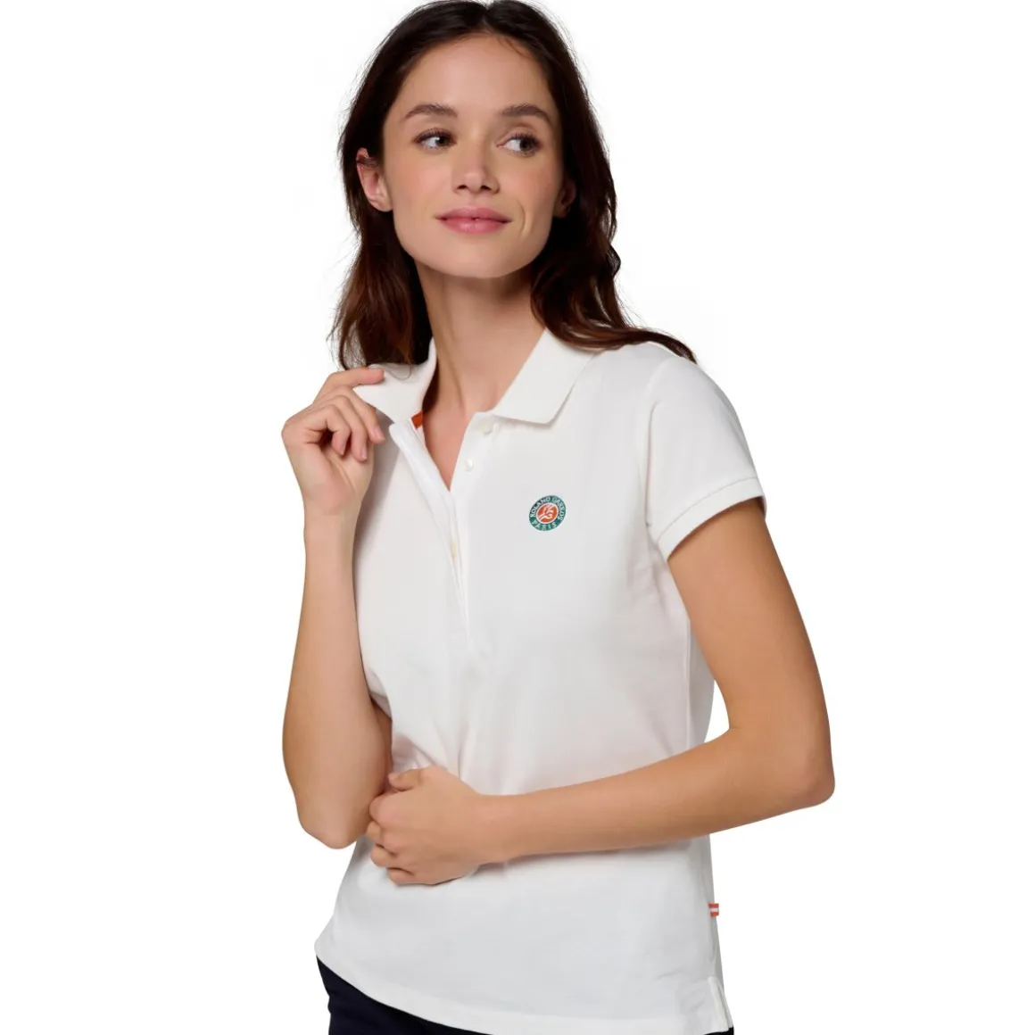 Roland-Garros Polos & Chemises-Polo Basique Femme - Ecru