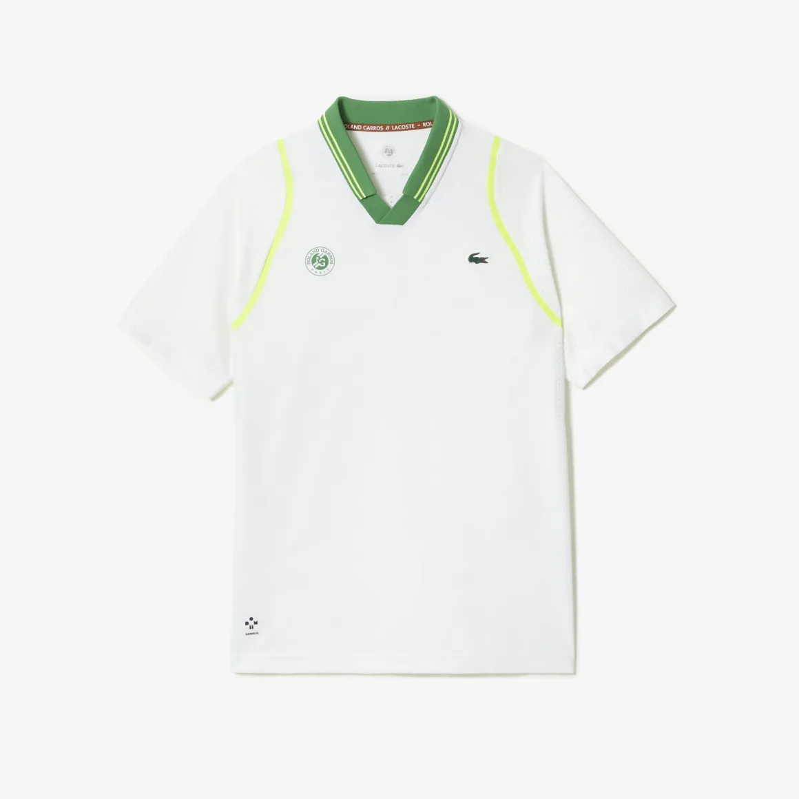 Roland-Garros Tenues De Tennis Hommes | Tenues De Tennis Hommes-Polo Daniil Medvedev Lacoste pour - Blanc Estragon