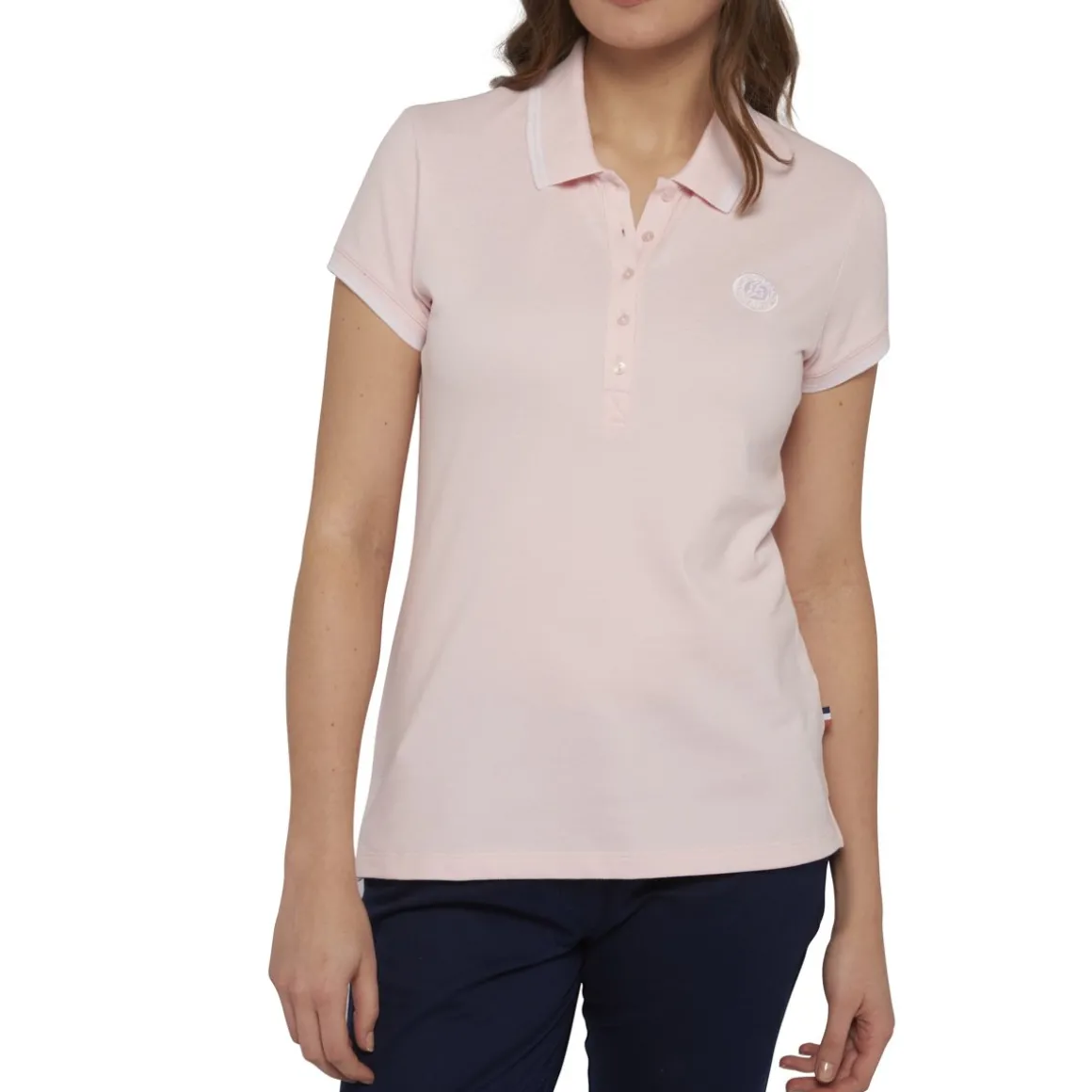 Roland-Garros Polos & Chemises-Polo en coton piqué femme - rose