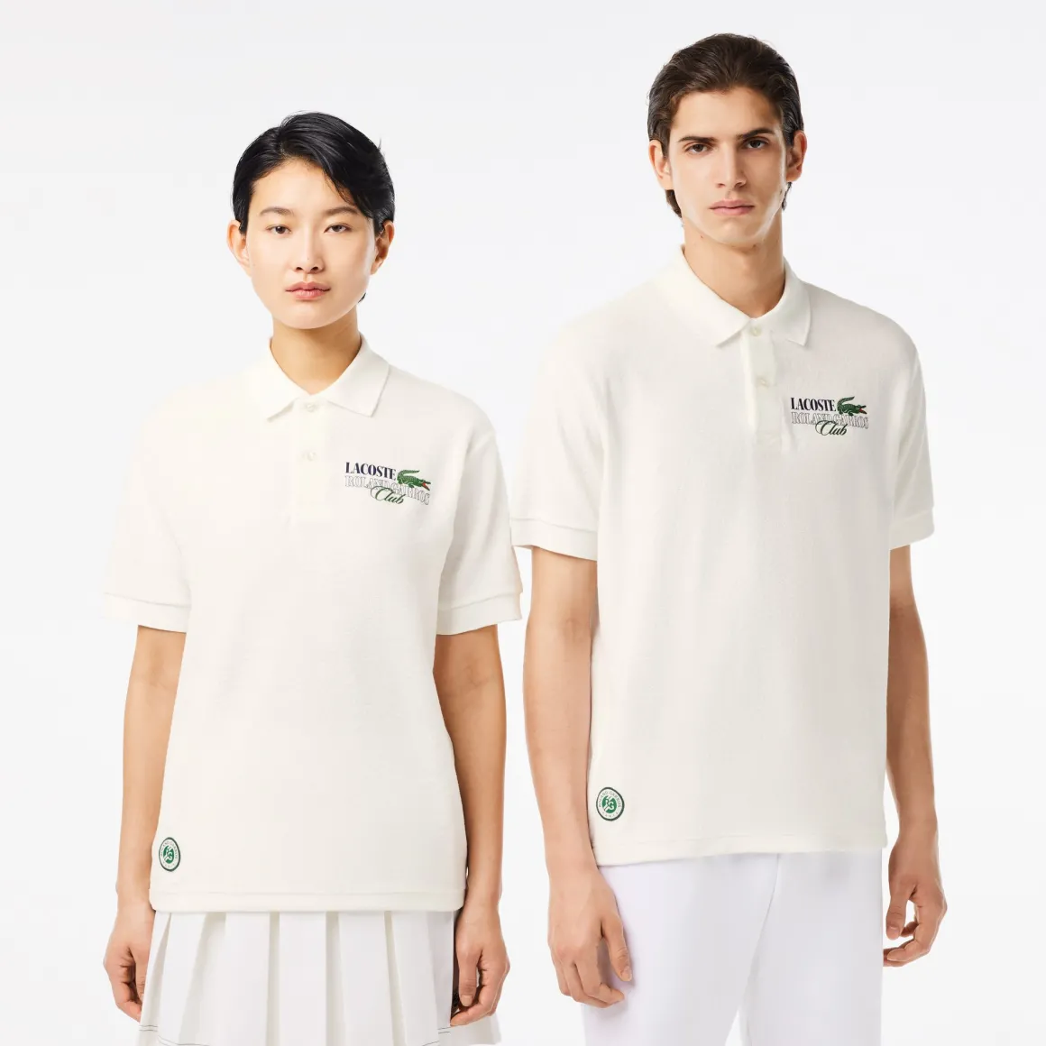 Roland-Garros Polos-Polo en maille éponge homme Édition Lacoste x - Blanc