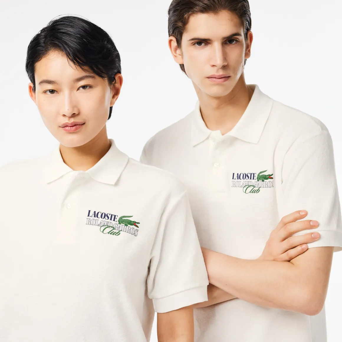 Roland-Garros Polos-Polo en maille éponge homme Édition Lacoste x - Blanc