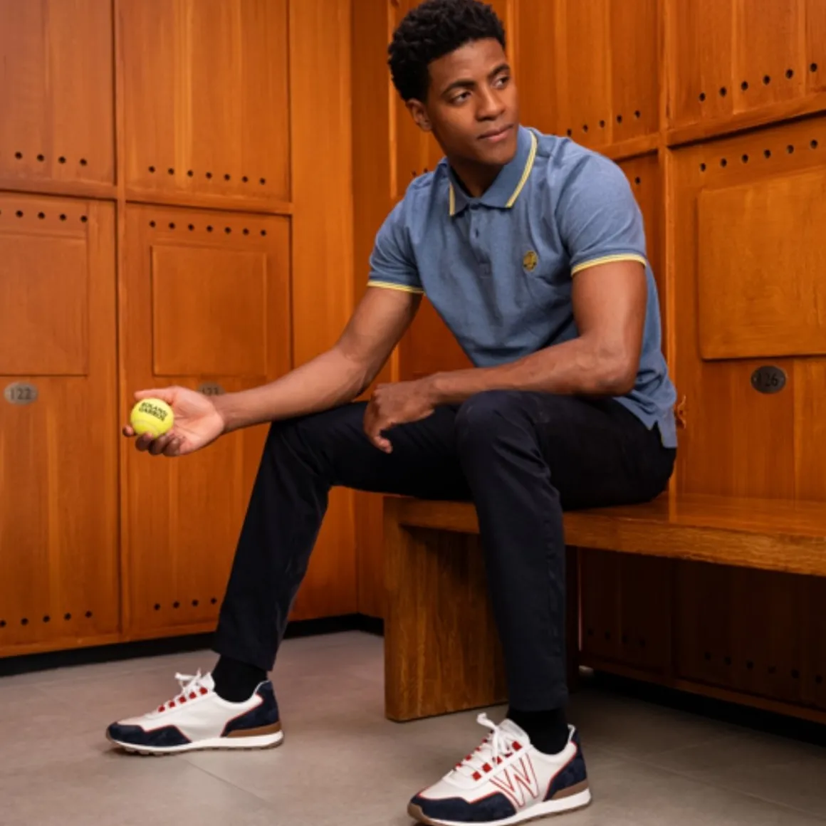 Roland-Garros Polos-Polo Heritage homme - Marine et jaune