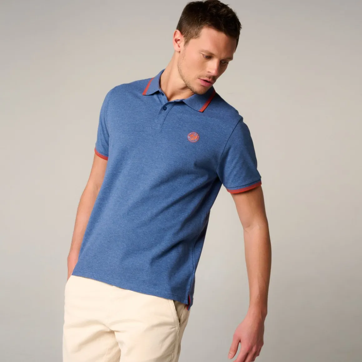 Roland-Garros Polos-Polo Heritage homme - Marine et terre battue