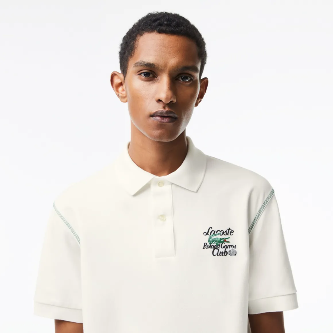 Roland-Garros Polos-Polo homme club Lacoste x - Beige