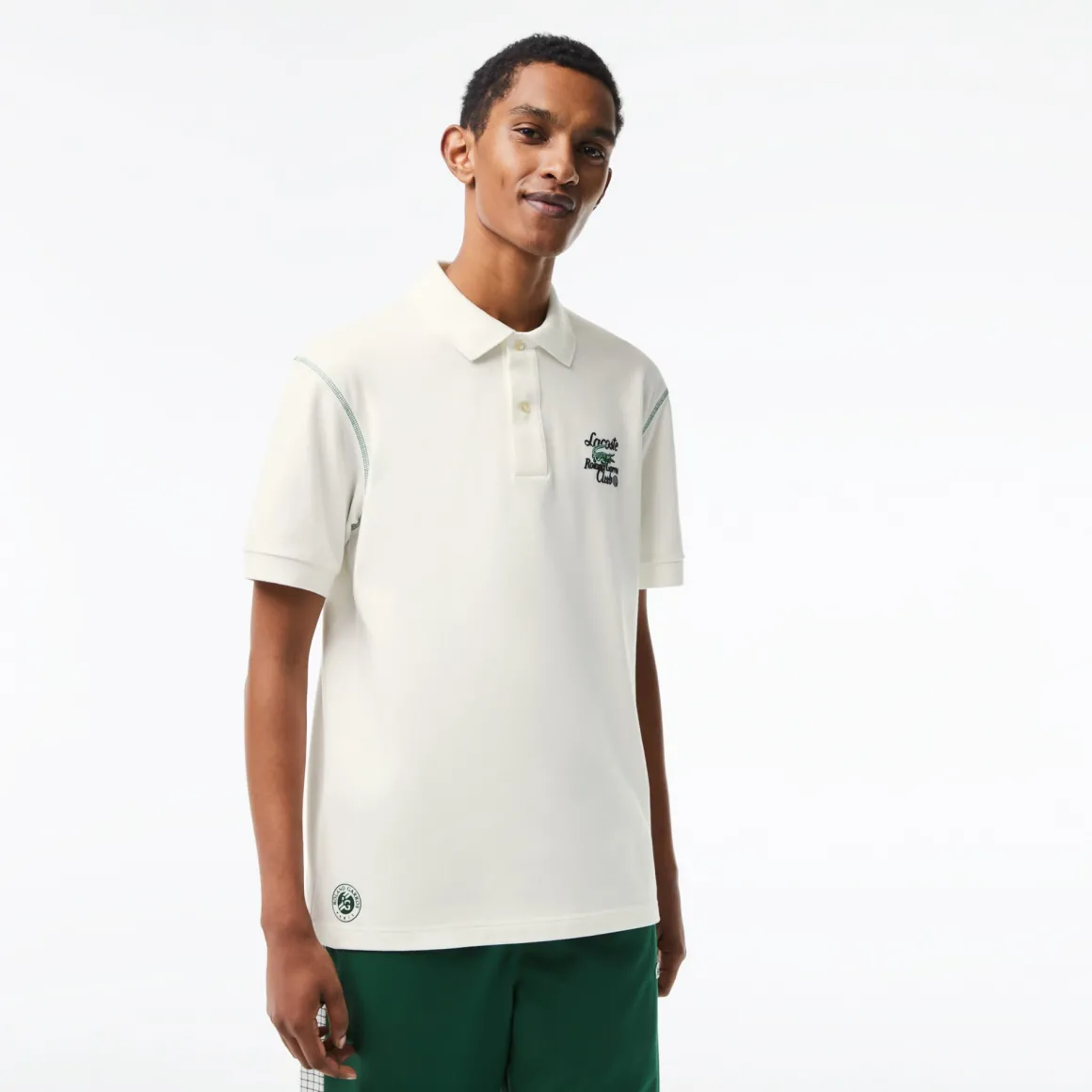 Roland-Garros Polos-Polo homme club Lacoste x - Beige