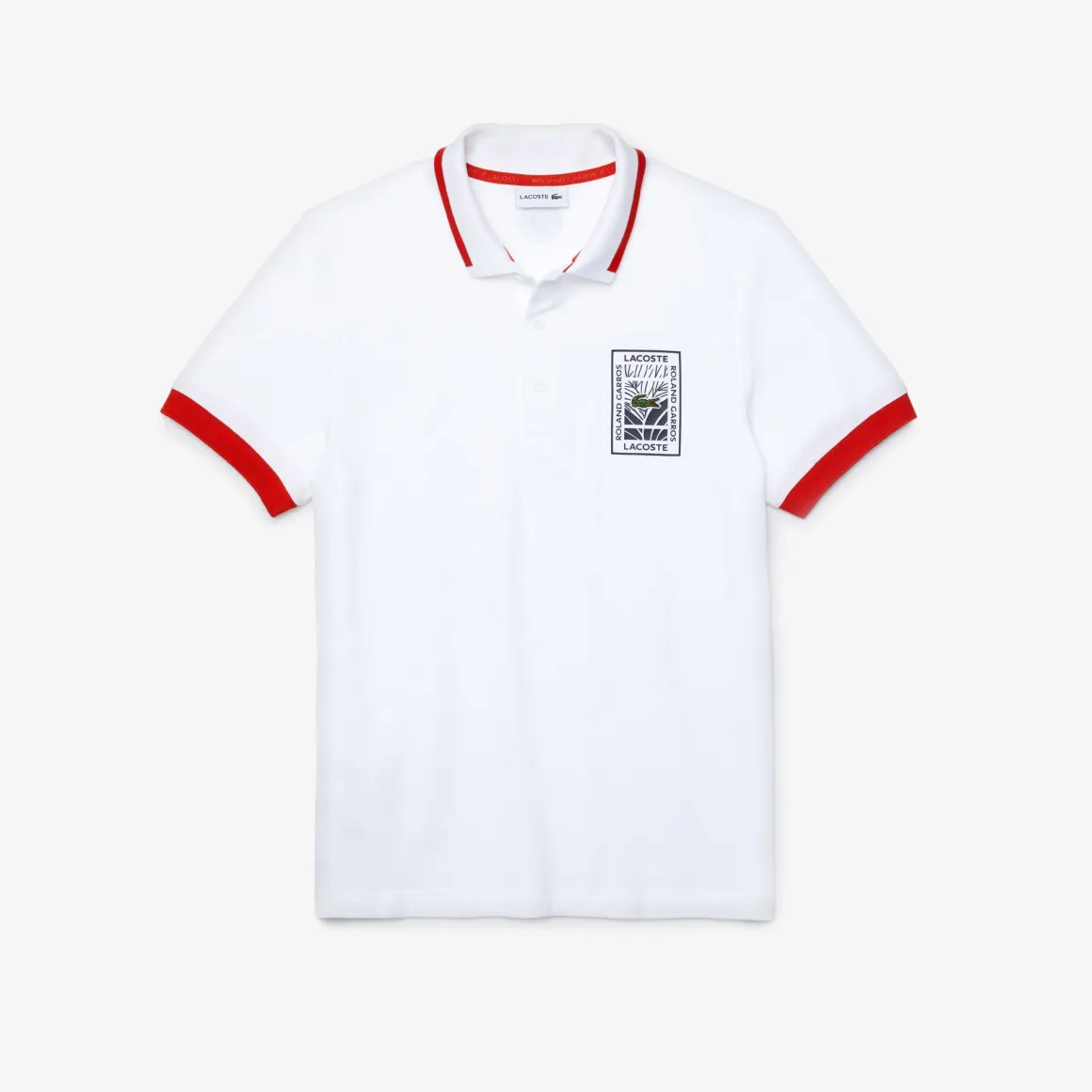 polo_lacoste_x_rolandgarros_en_coton__motif_vgtal__blanc_5.webp Roland-Garros Polos-Polo Lacoste x en coton à motif végétal - Blanc