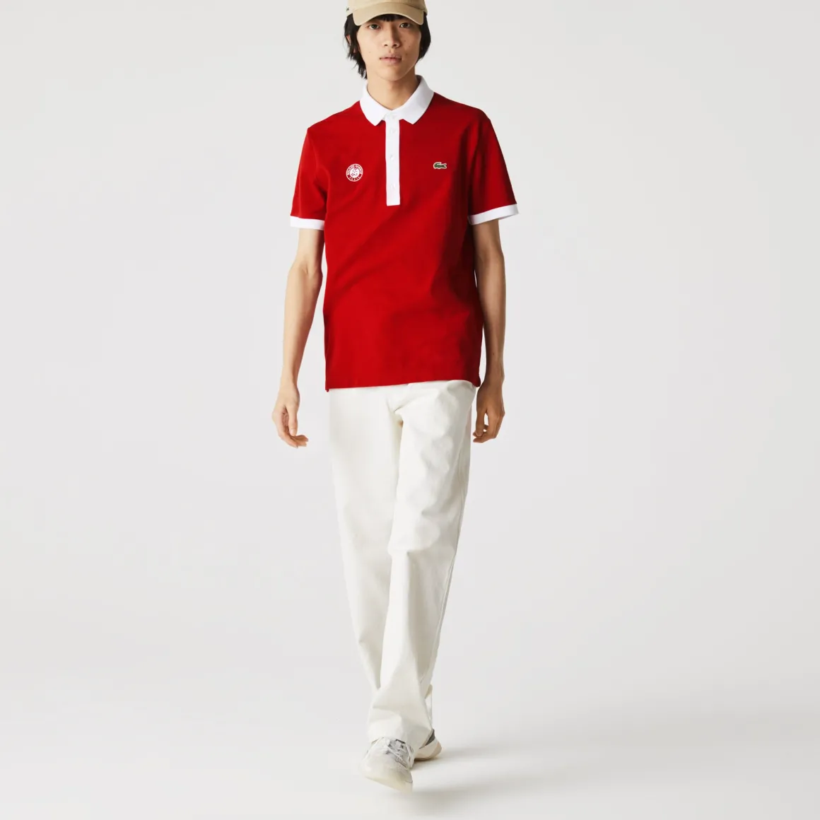 Roland-Garros Tenues De Tennis Hommes | Tenues De Tennis Hommes-Polo Lacoste x homme arbitre - Rouge