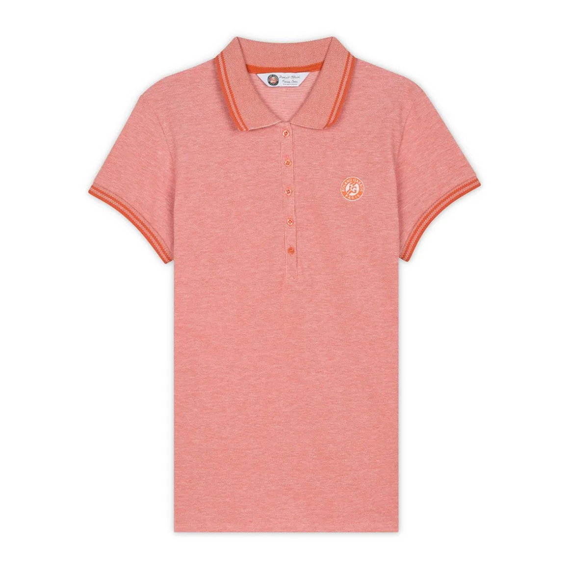 Roland-Garros Polos & Chemises-Polo piqué bicolore logo brodé femme - terre battue chiné