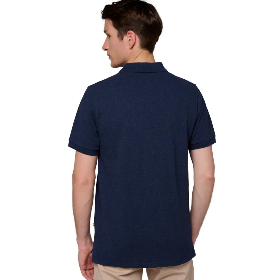 Roland-Garros Polos-Polo Piqué Homme - Marine chiné