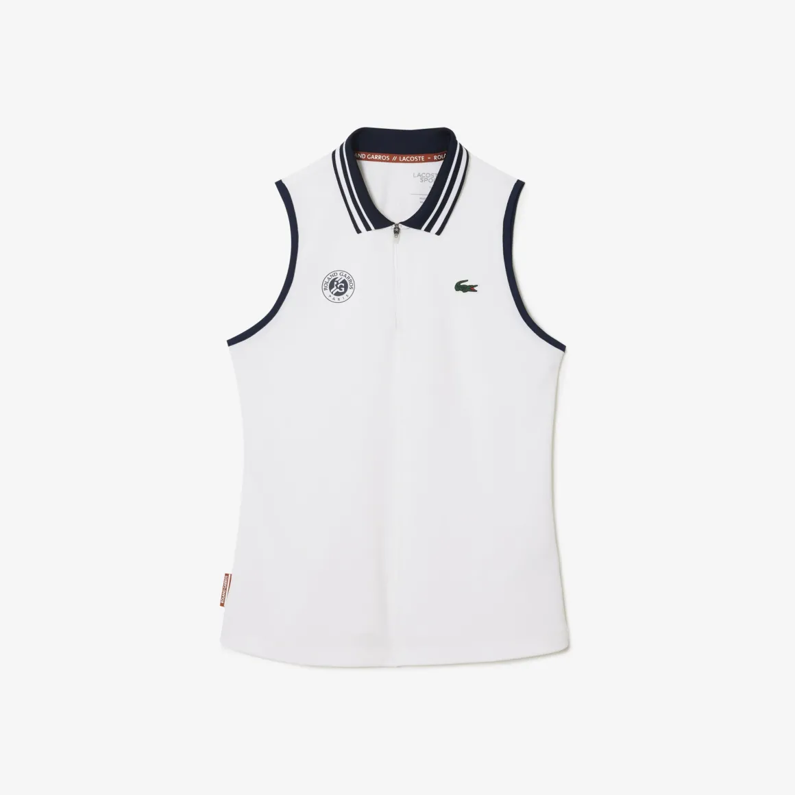 polo_sans_manches_performance_femme_lacoste_x_rolandgarros__blanc_4.webp Roland-Garros Tenue De Tennis Femmes | Tenues De Tennis Femmes-Polo sans manches Performance femme Lacoste x - Blanc