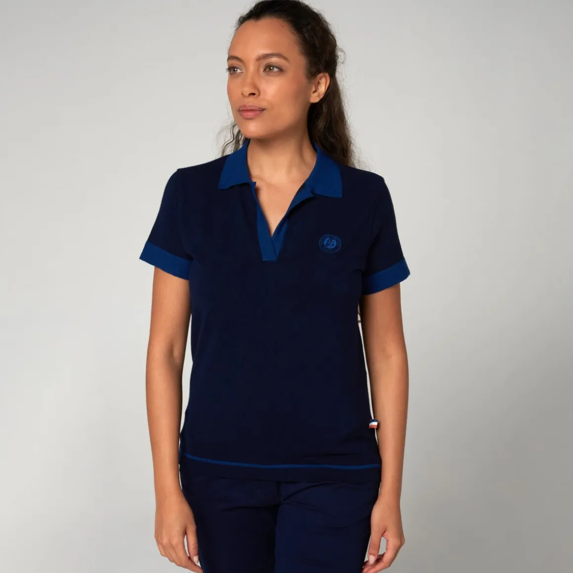 polo_tricot_femme_rolandgarros__marine_2.webp Roland-Garros Polos & Chemises-Polo tricot femme - Marine