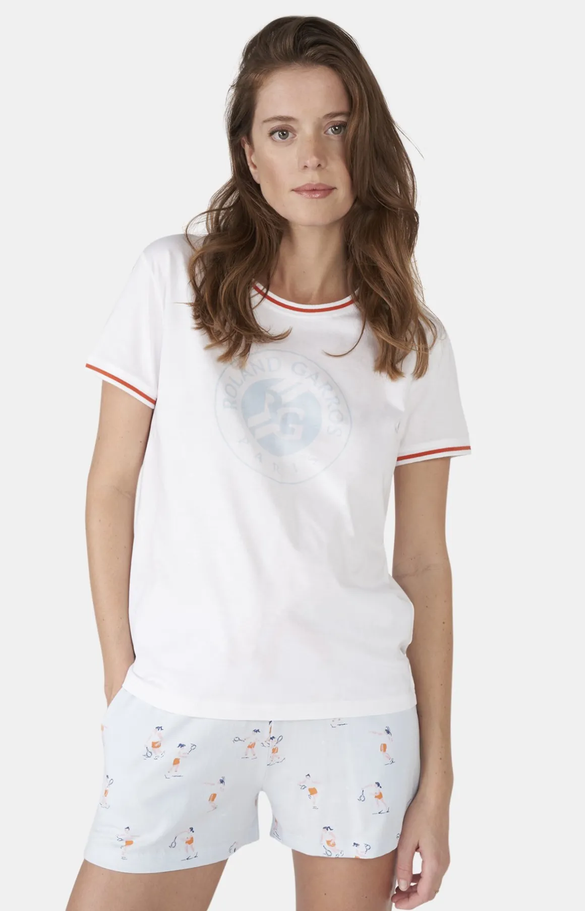 Roland-Garros Jupes, Robes & Pantalons | T Shirts & Débardeurs-Pyjama court femme Arthur x - Blanc