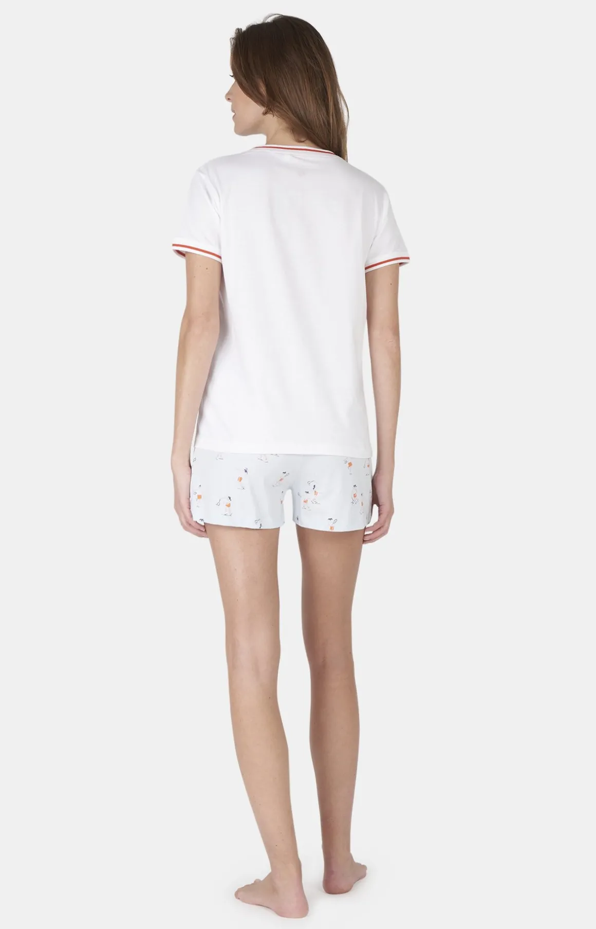 pyjama_court_femme_arthur_x_rolandgarros__blanc_3.webp Roland-Garros Jupes, Robes & Pantalons | T Shirts & Débardeurs-Pyjama court femme Arthur x - Blanc
