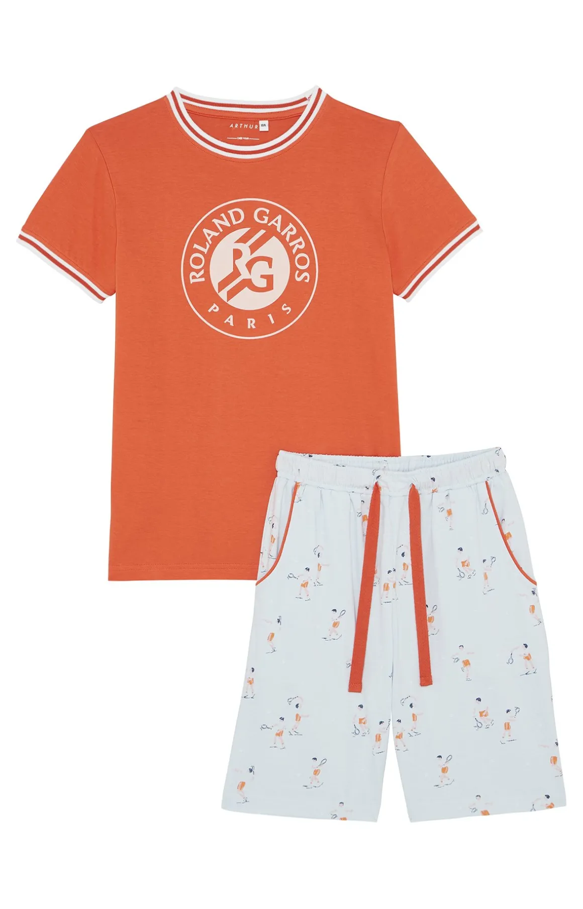 pyjama_court_garon_arthur_x_rolandgarros__terre_battue_4.webp Roland-Garros Bas | Hauts-Pyjama court garçon Arthur x - Terre Battue