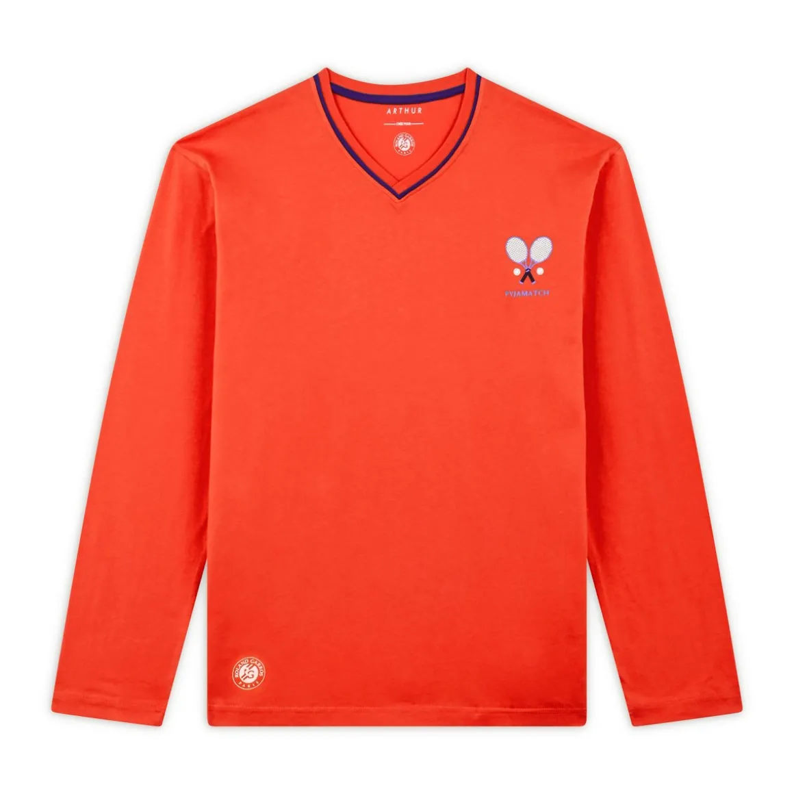 pyjama_unisexe_arthur_x_rolandgarros__terre_battue_et_marine_2.webp Roland-Garros T Shirts & Débardeurs | Pantalons & Shorts-Pyjama unisexe Arthur x - terre battue et marine
