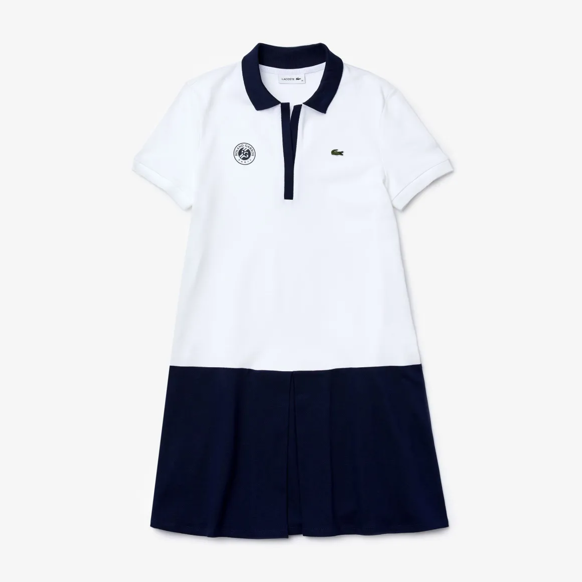 Roland-Garros Tenue De Tennis Femmes | Tenues De Tennis Femmes-Robe polo Lacoste x Roland Garros en coton bicolore - multicolore