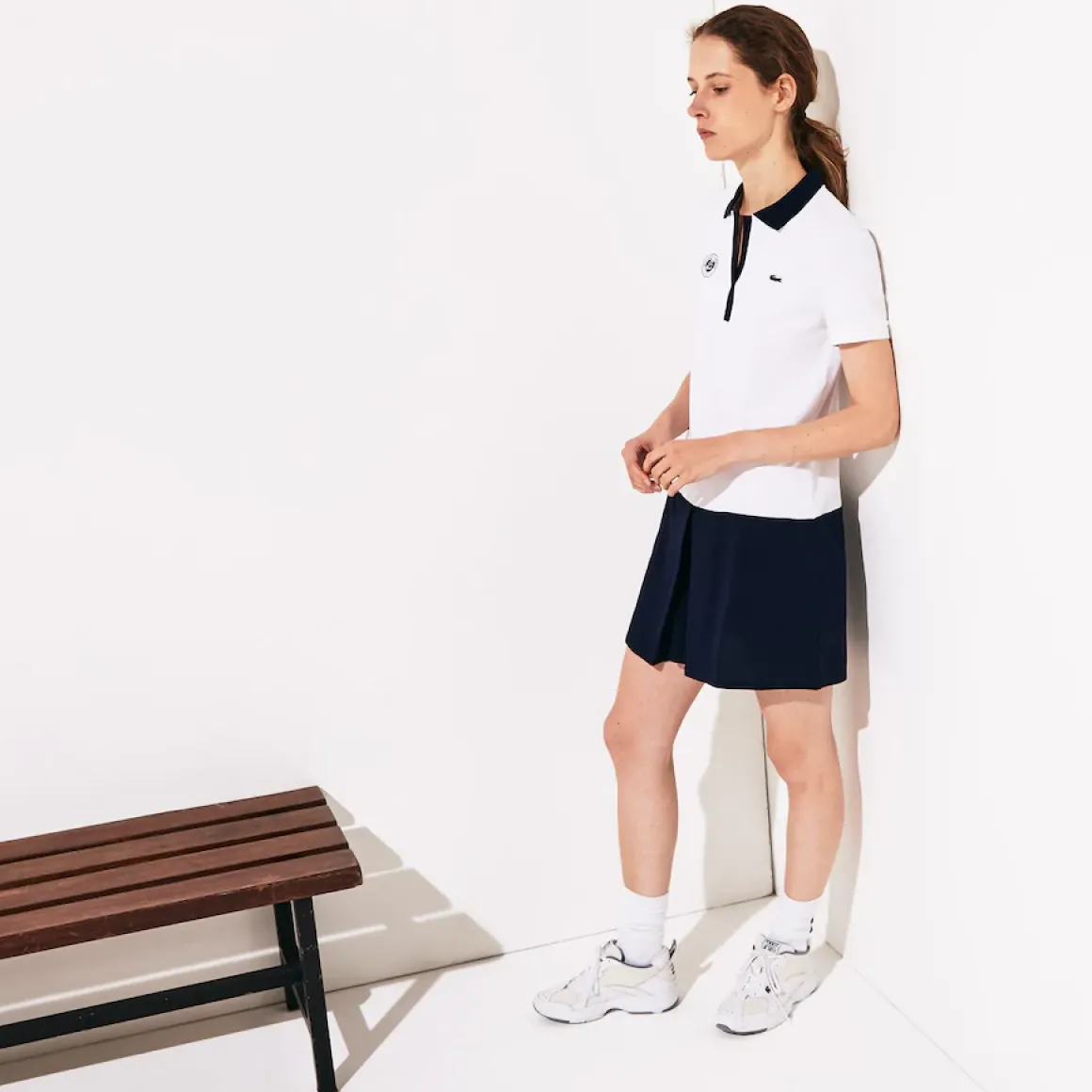 robe_polo_lacoste_x_roland_garros_en_coton_bicolore__multicolore_2.webp Roland-Garros Tenue De Tennis Femmes | Tenues De Tennis Femmes-Robe polo Lacoste x Roland Garros en coton bicolore - multicolore