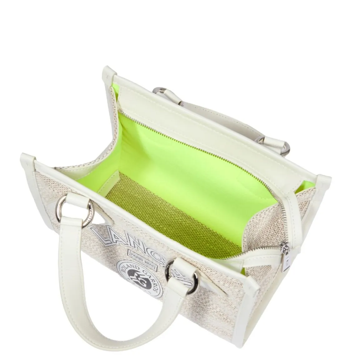 sac_cabas_toile_lancel_paris_x_rolandgarros__blanc_3.webp Roland-Garros Totebags & Sacs À Main | Sacs-Sac Cabas Toile Lancel Paris x - Blanc