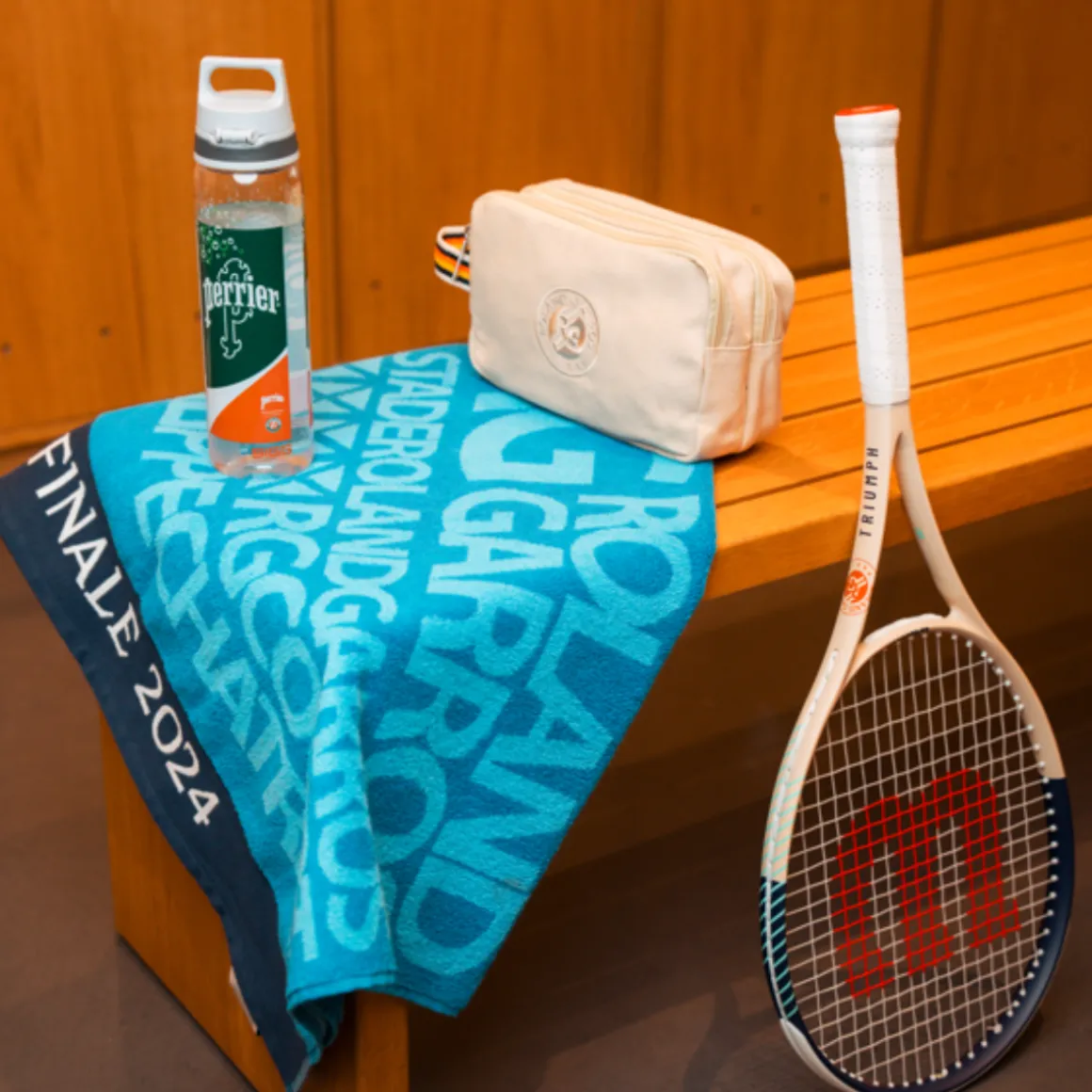 Roland-Garros Linge De Maison | Serviettes Joueurs / Joueuses-Serviette Finale Joueur - Joueuse Carre Blanc x - Bleu