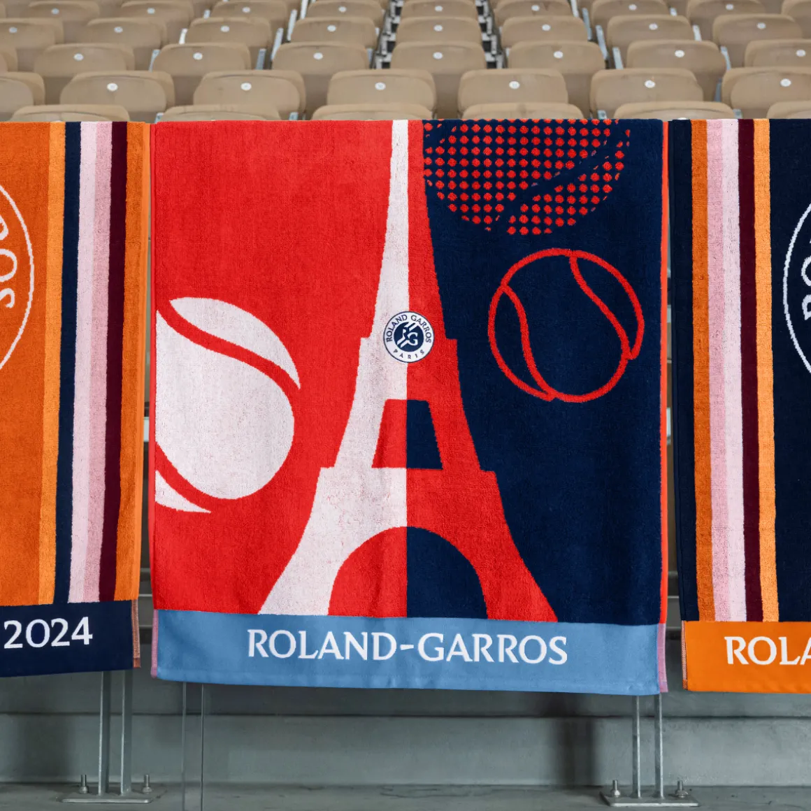 Roland-Garros Linge De Bain | Linge De Maison-Serviette officielle Tour Eiffel 2024 - Terre battue & Marine