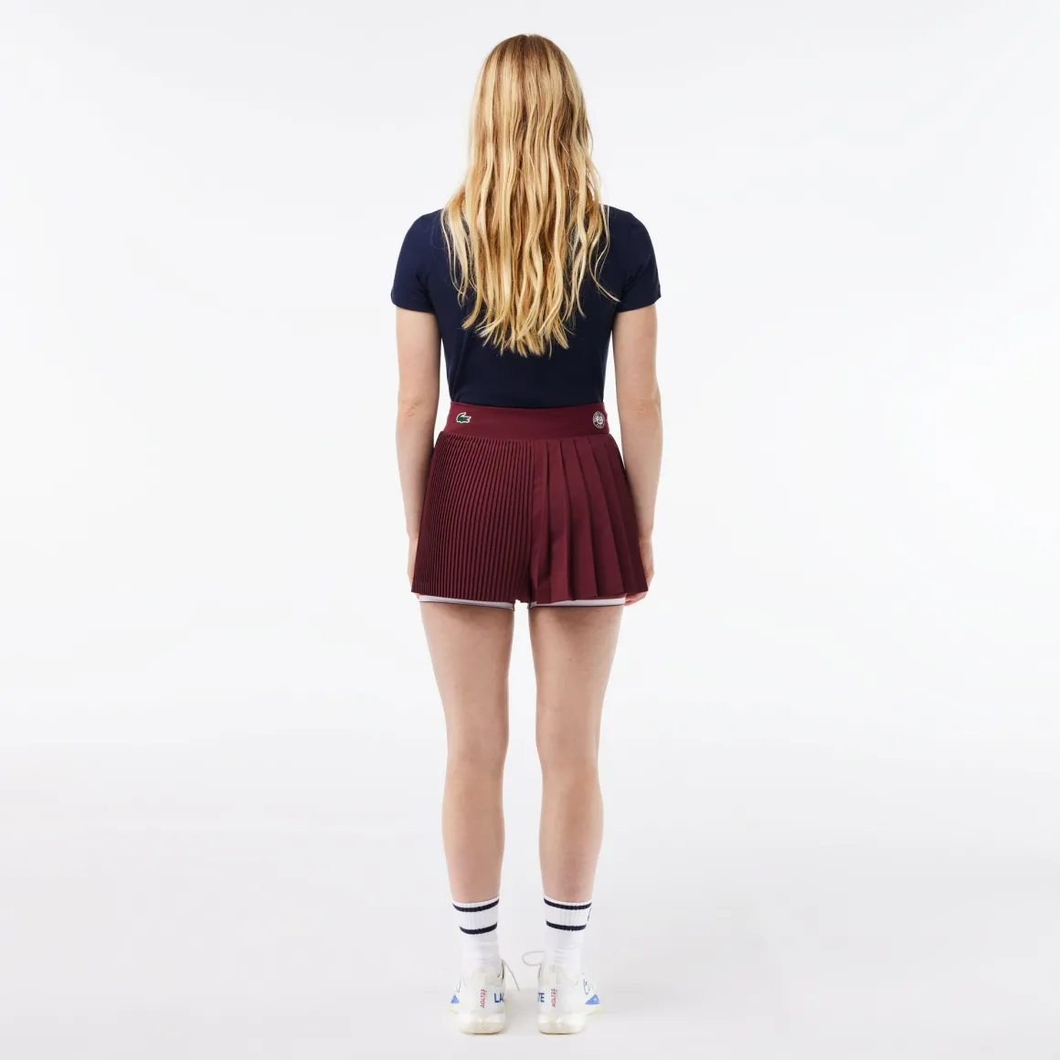 short_tennis_femme_pliss_sport_dition_roland_garros_3.webp Roland-Garros Tenue De Tennis Femmes | Tenues De Tennis Femmes-Short tennis Femme plissé Sport édition Roland Garros