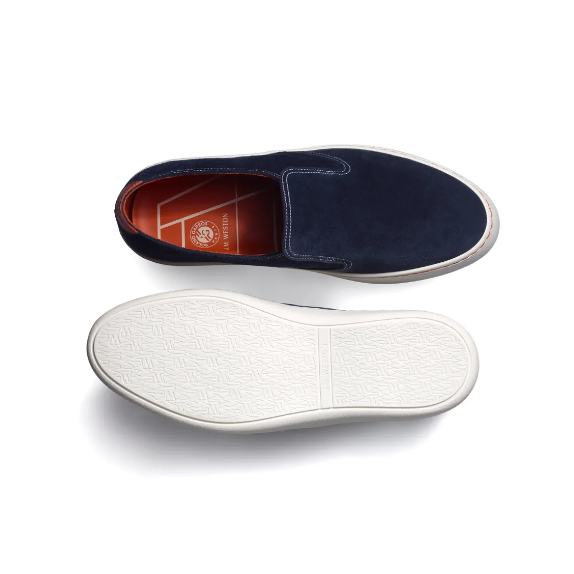 sneaker__unisexe_jm_weston_x_rolandgarros__marine_4.webp Roland-Garros Chaussures & Chaussettes | Chaussures & Chaussettes-Sneaker 1938 Unisexe J.M Weston x - Marine